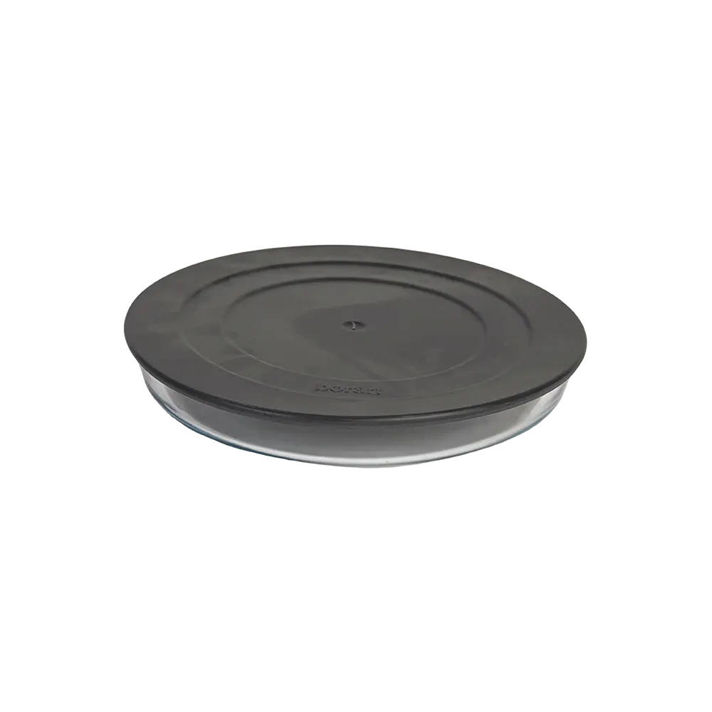 Borart round transparent pyrex with grey lid