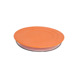 Borart round transparent pyrex with orange lid