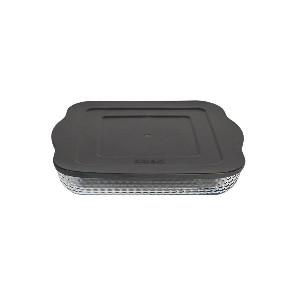 Borart-Square-Dots-Design-Pyrex-with-Grey-Lid Borart square dots design pyrex with grey lid