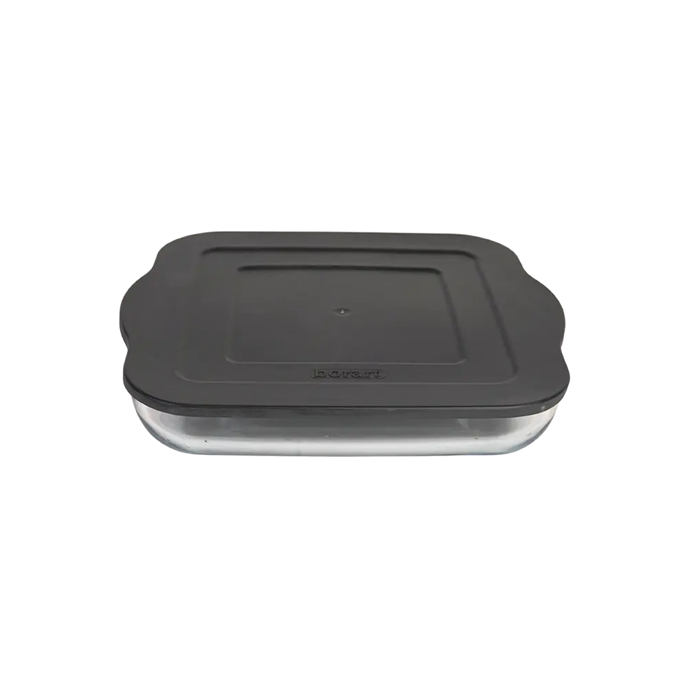 Borart-Square-Transparent-Pyrex-with-Grey-Lid Borart square transparent pyrex with grey lid