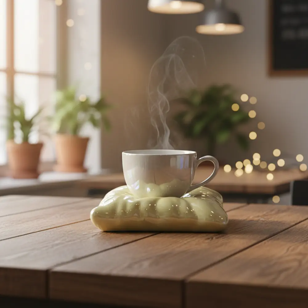 Ceramic-White-Mug-with-Yellow-Saucer1 Ceramic White Mug with Yellow Saucer1