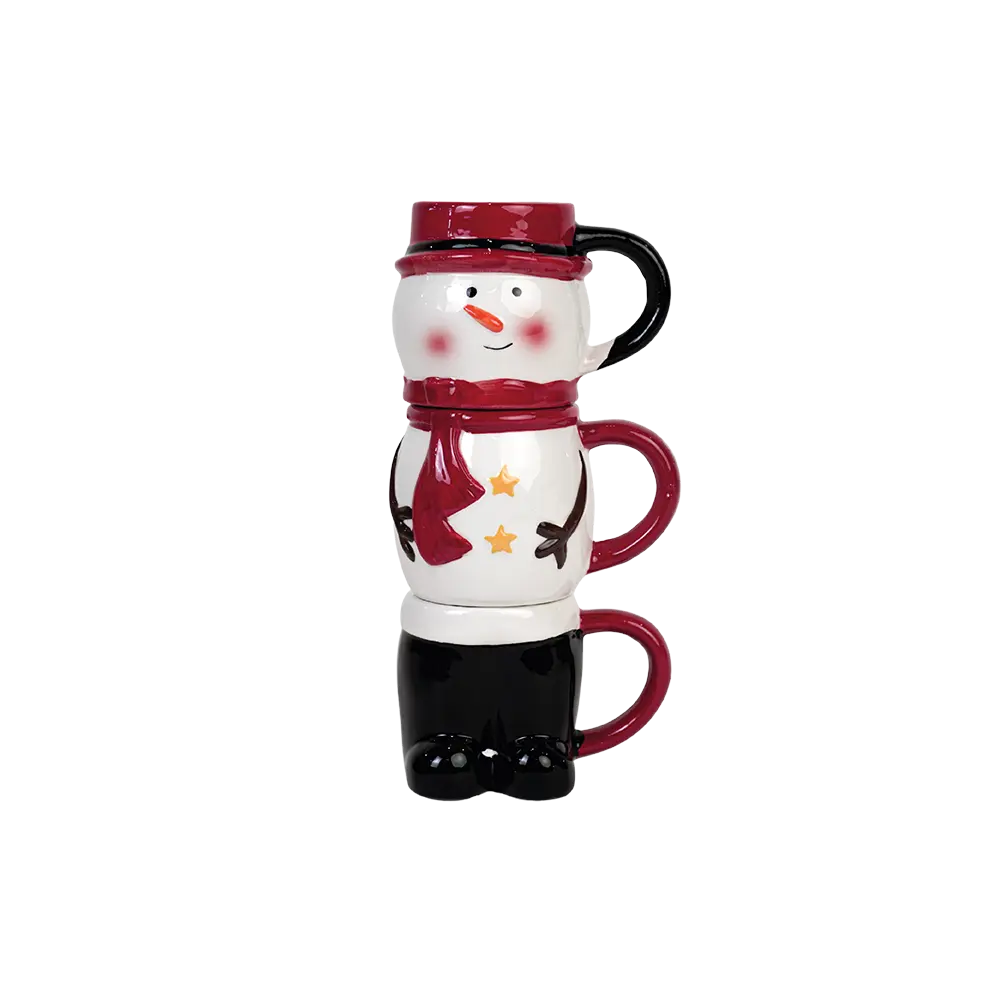 Christmas 3pcs Snowman Shape Mugs Set