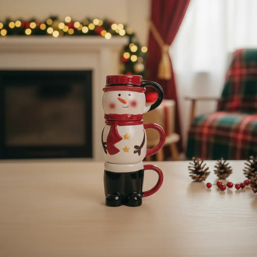 Christmas 3pcs Snowman Shape Mugs Set1