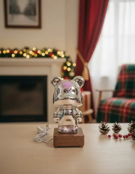 Christmas Bear with wooden base1