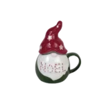 Christmas Noel Green& White Mug with Red Lid