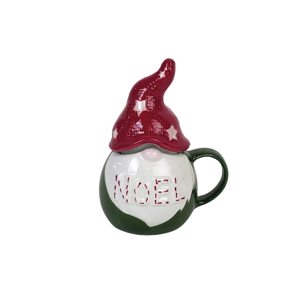 Christmas-Noel-Green&-White-Mug-with-Red-Lid Christmas Noel Green& White Mug with Red Lid