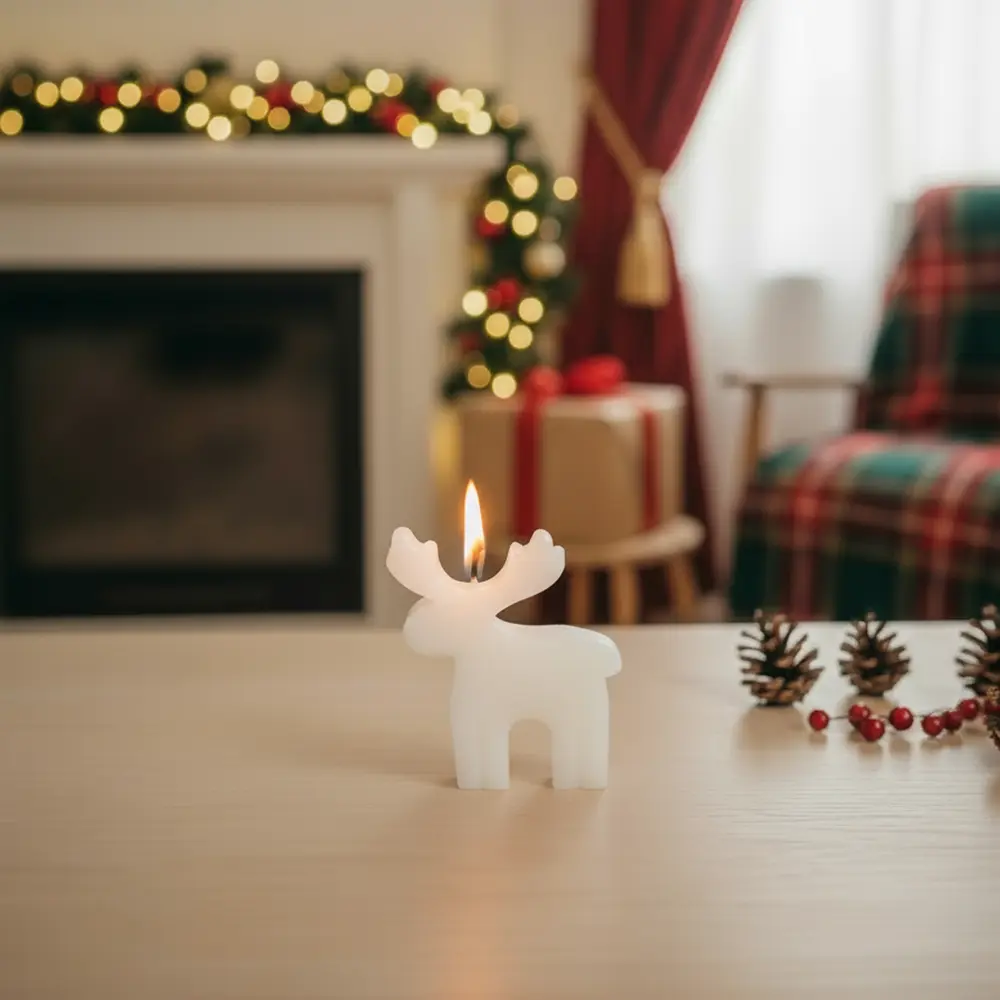 Christmas-Reindeer-White-Candle1 Christmas Reindeer White Candle1