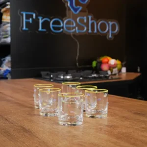 Citrus Splash Glass Set Yellow Rim1