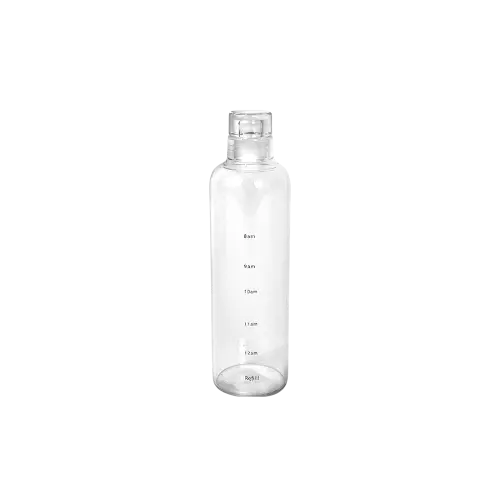 Clear Time Marker Glass Water Bottle