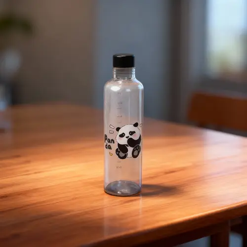 Cute Panda Wink Glass Bottle1