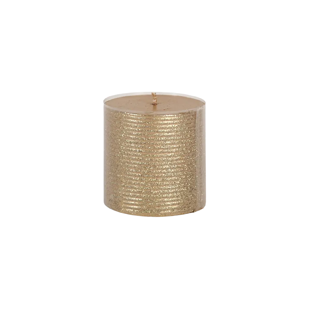 Cylindrical 7.5cm gold candle