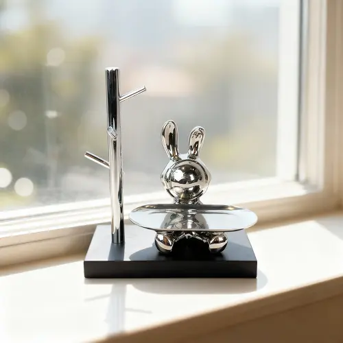 Elegant-Metallic-Bunny-Tray-&-Jewelry-Tree1 Elegant Metallic Bunny Tray & Jewelry Tree1