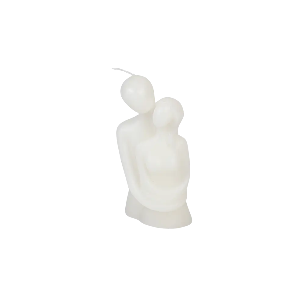 Embracing Shape Couple White Candle