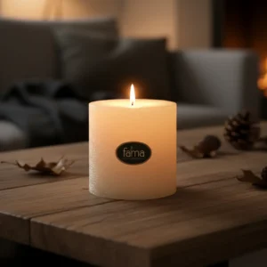 Fama 10cm beige candle1
