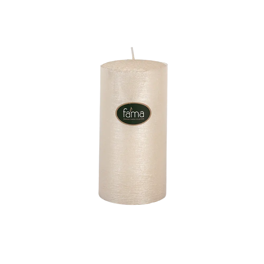 Fama 7.5x15cm beige candle