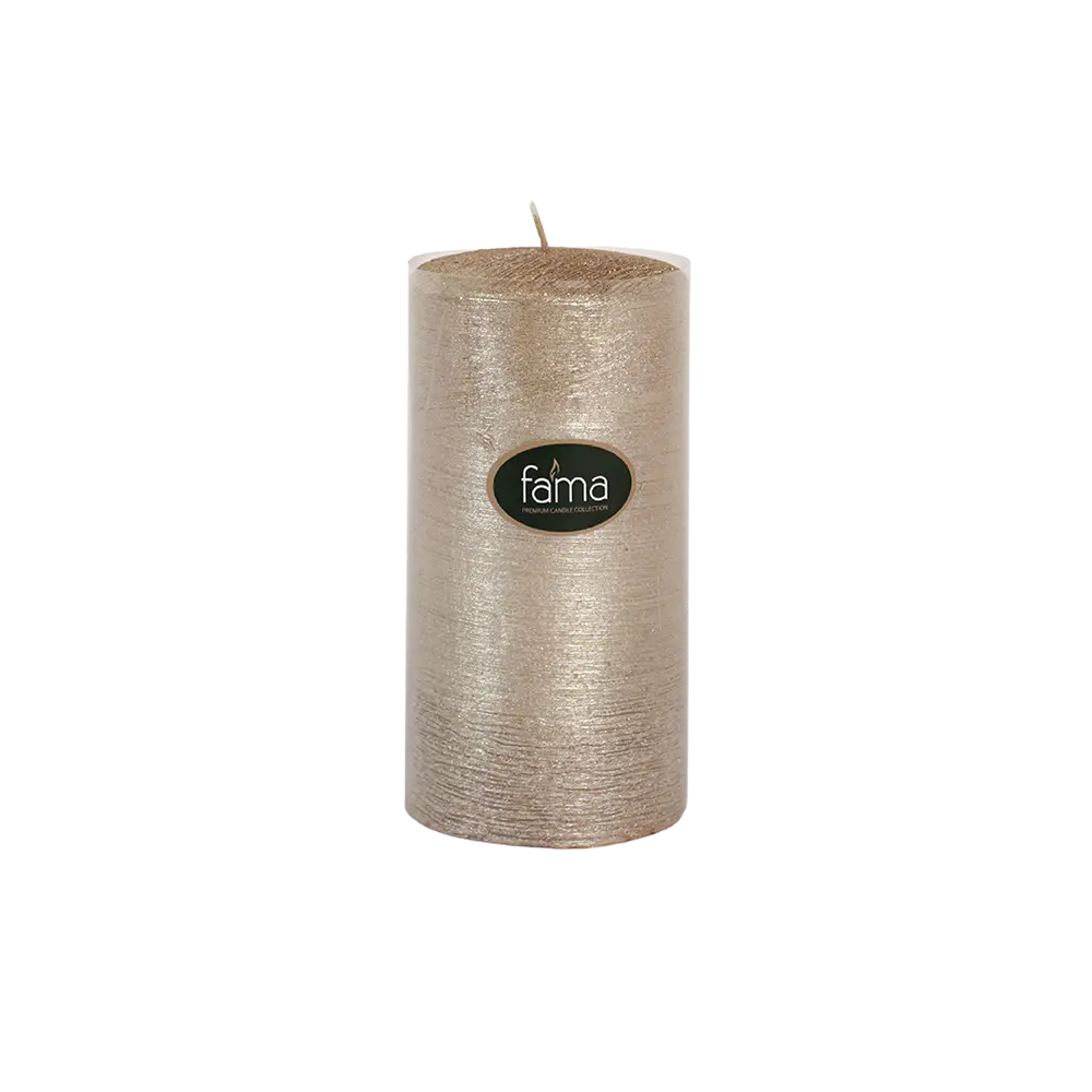 Fama 7.5x15cm gold candle
