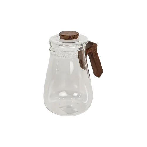 Glass Serving Jug with Wooden Handle & Lid