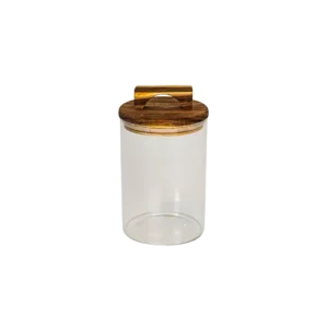 Glass Storage Jar with Wooden Handle Lid 800ml