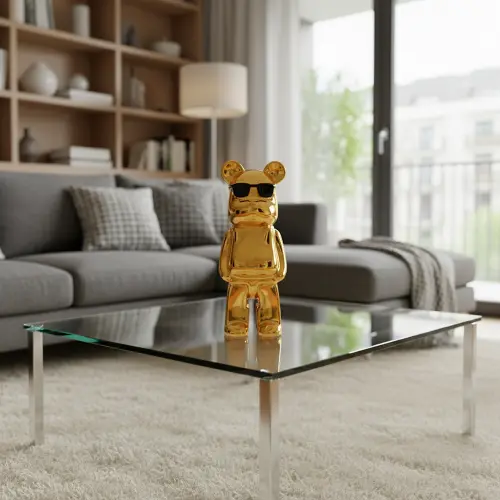 Gold Gloss Bear Ornament Trendy Home Decor1