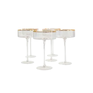 Gold Rim Chic Cocktail Glass Set