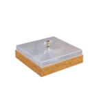 GoldenLeaf Bamboo & Acrylic Luxury Storage Box 4 section