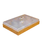 GoldenLeaf Bamboo & Acrylic Luxury Storage Box 6 section