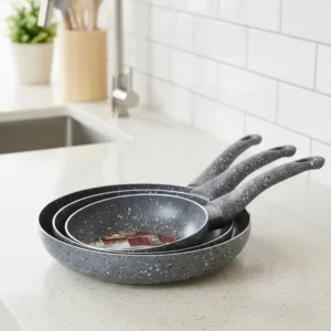 Granite 3pcs Grey Frying Pans1