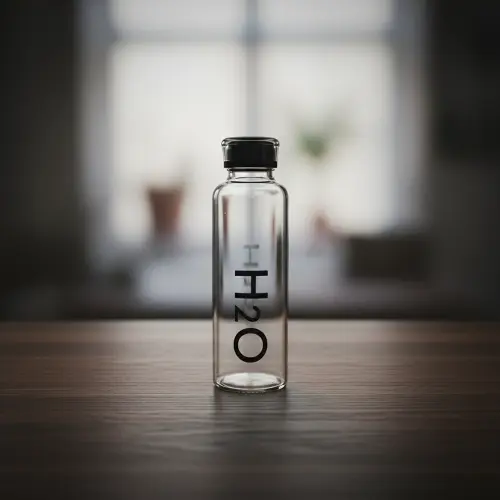 H2O Mini Glass Bottle Black Cap 500ml1