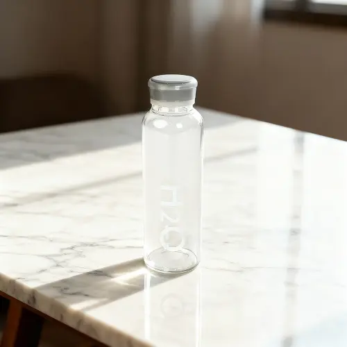 H2O Mini Glass Bottle White Cap 500ml1