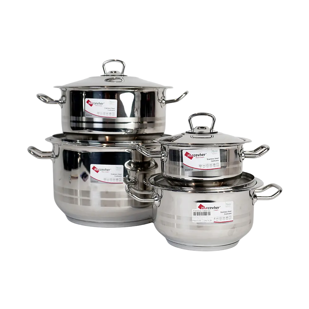 Hascevher 8pcs Stainless Cookware Set