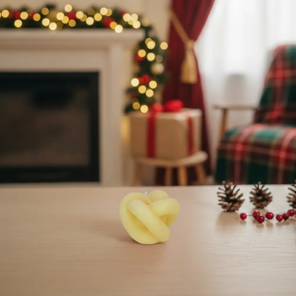 Knot Shape Yellow Scented Candle1