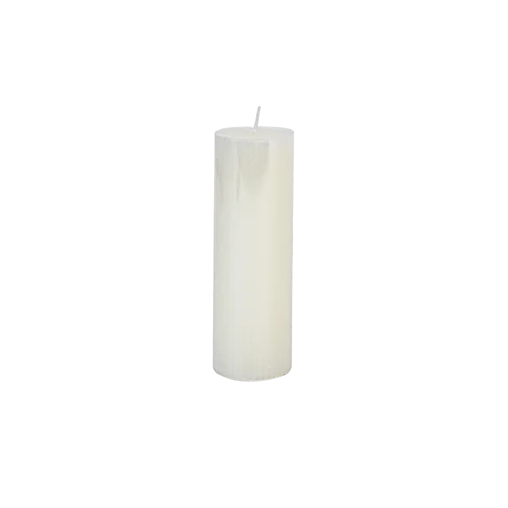 Long-Ribbed-Design-White-Candle Long Ribbed Design White Candle