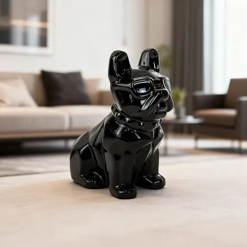 Luxury Black Dog Tissue Box Ceramic Style Finish1