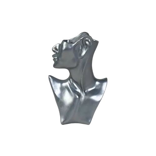 Luxury Silver Abstract Head Sculpture