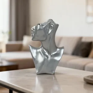 Luxury Silver Abstract Head Sculpture1