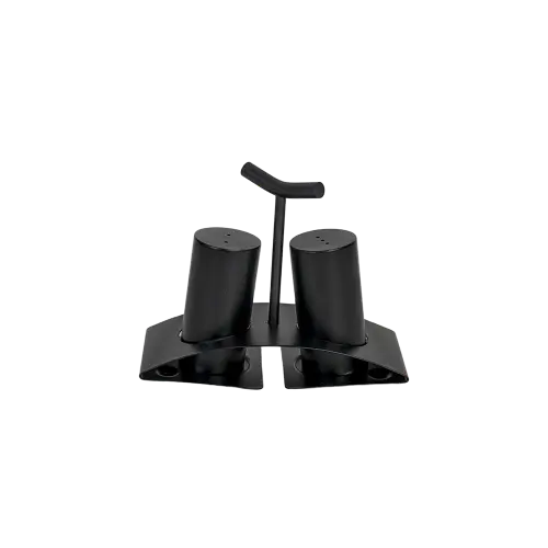 Matte-Black-Salt-&-Pepper-Shaker-Set-with-Curved-Base Matte Black Salt & Pepper Shaker Set with Curved Base