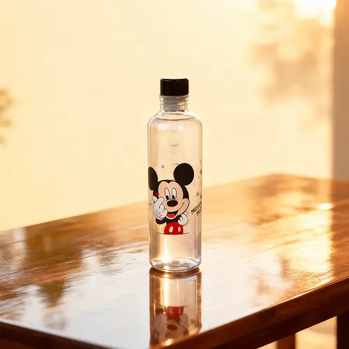Mickey Mouse Black Glass Bottle1