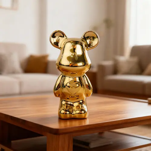 Modern Bear Coin Holder Glossy Gold1