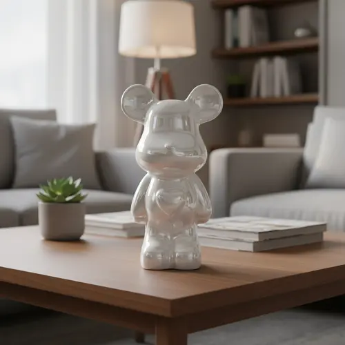 Modern Bear Coin Holder Glossy White1