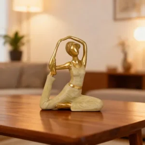 Modern Pearl & Gold Yoga Statue1