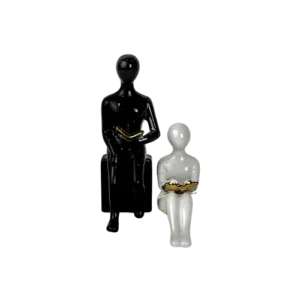 Modern Reading Figurine Set Black & White