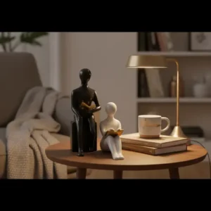 Modern Reading Figurine Set Black & White1