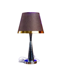 Modern Table Lamp with Fabric Shade & Metallic Base