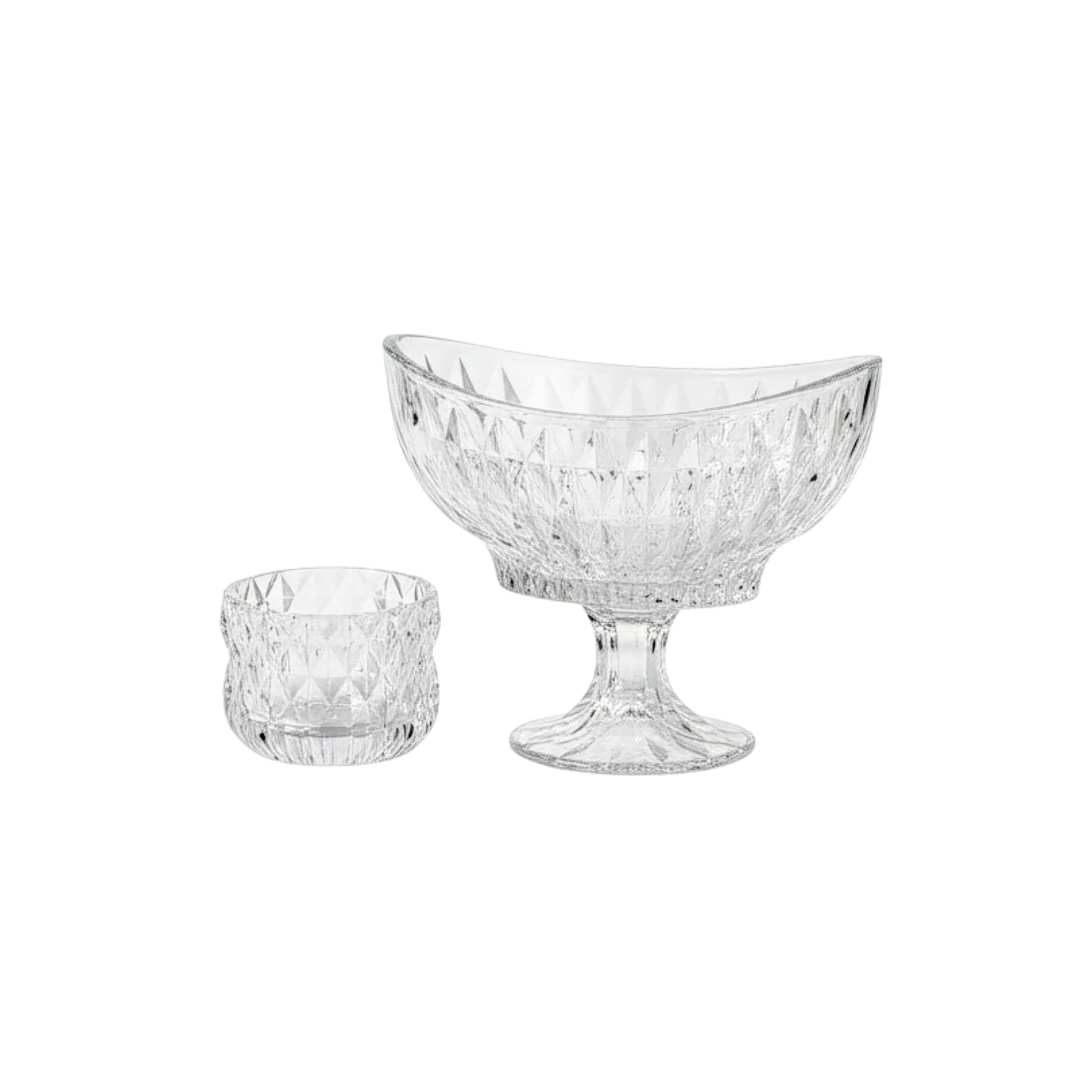 Momaz-Crystal-Diamond-Cut-Serving-Bowl-&-Ashtray-Set Momaz Crystal Diamond Cut Serving Bowl & Ashtray Set