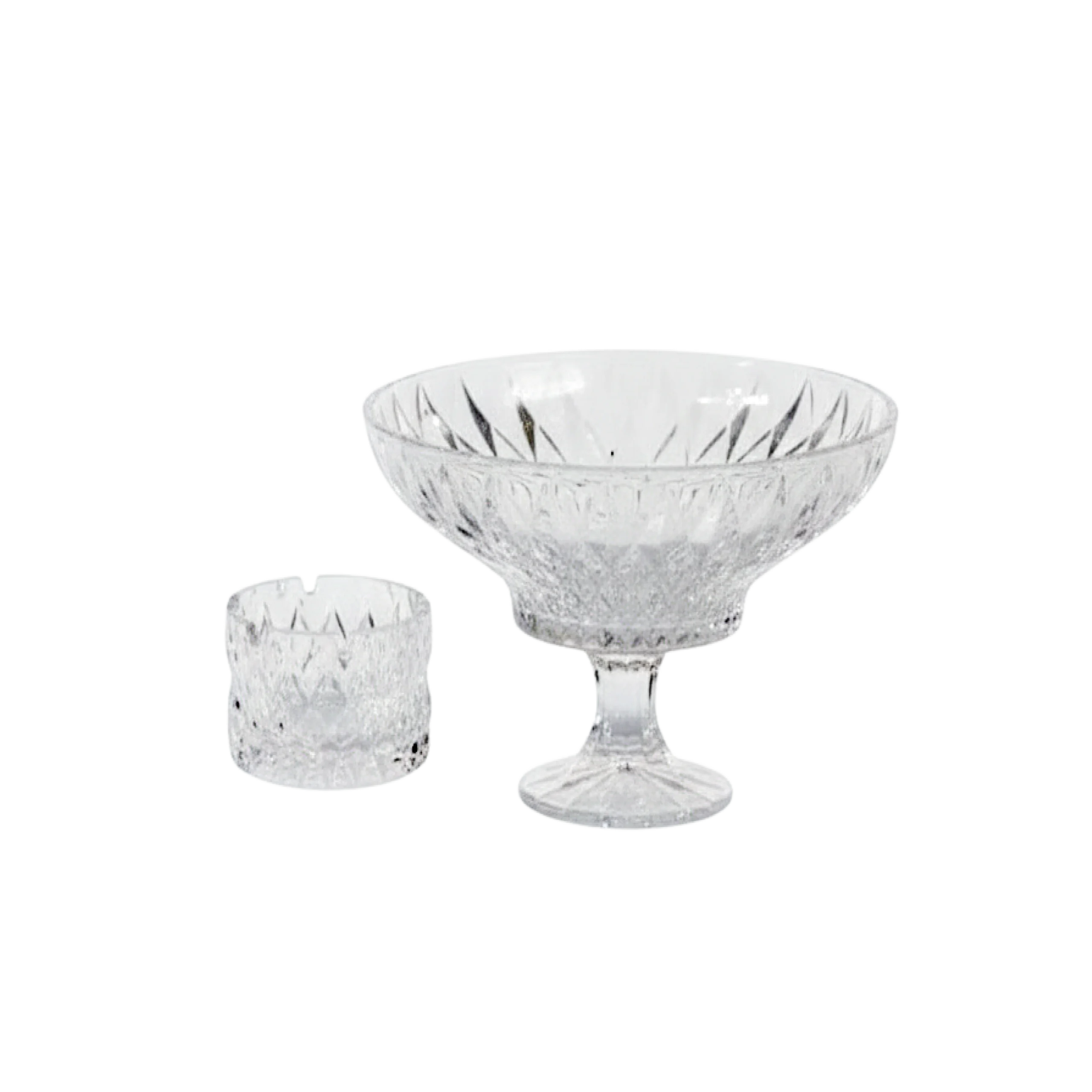 Momaz-Diamond-Cut-Crystal-Bowl-&-Ashtray-Set Momaz Diamond Cut Crystal Bowl & Ashtray Set