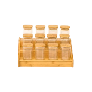 Momaz Spices set Wooden Stand (12 Peices)