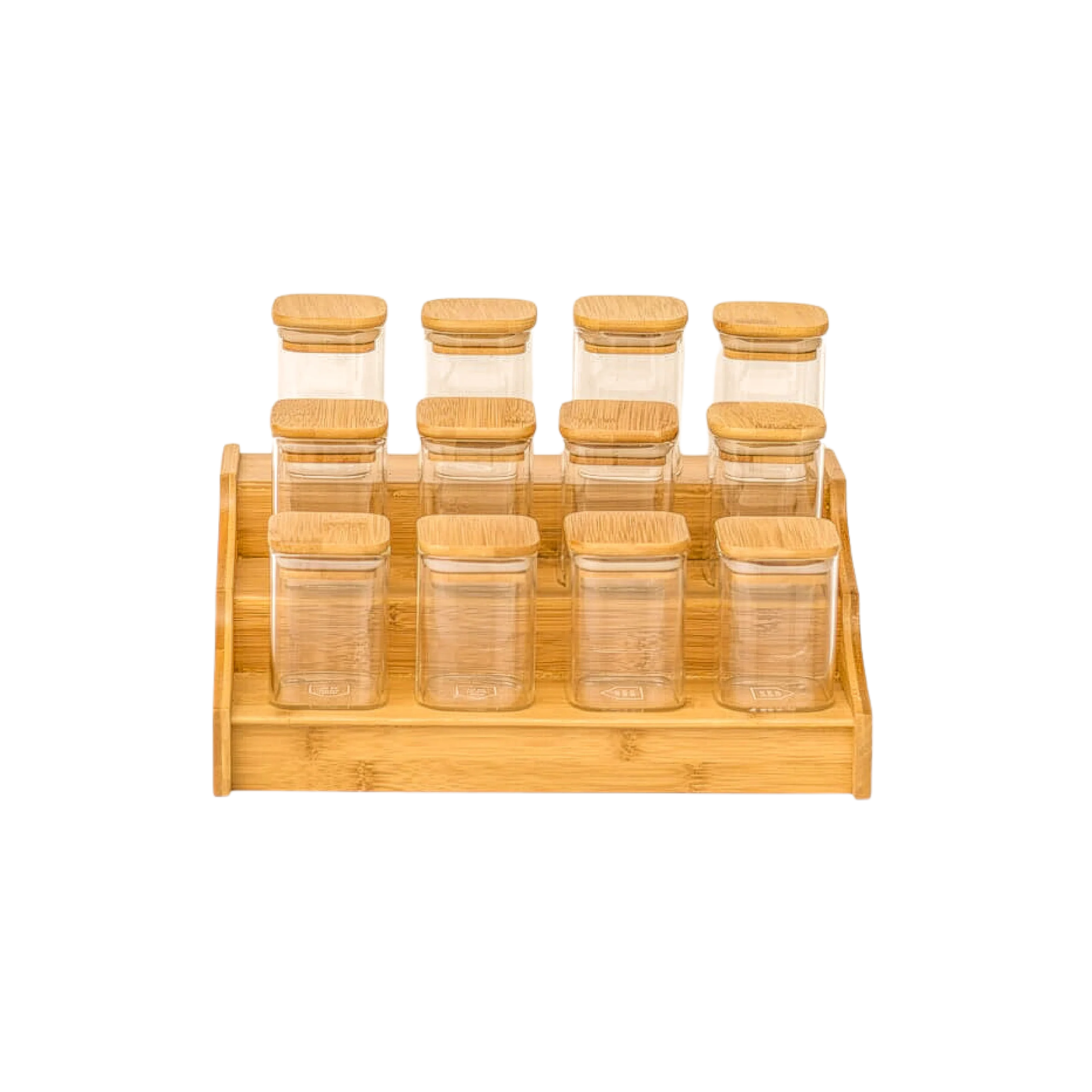 Momaz Spices set Wooden Stand (12 Peices)