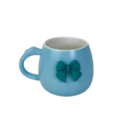 Porcelain Coquette Bow Design Blue Mug