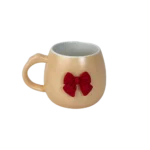 Porcelain Coquette Bow Design Yellow Mug