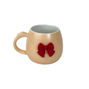 Porcelain Coquette Bow Design Yellow Mug